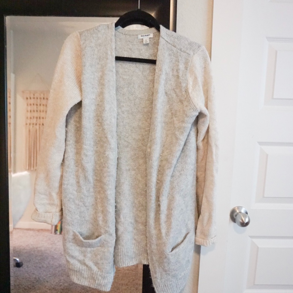 Two Tone Sweater Cardigan